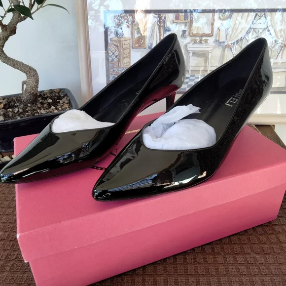 Women's Vaneli "Tracie" Black Patent Leather Pumps. Size 7W. Brand New In Box. - Picture 2 of 7